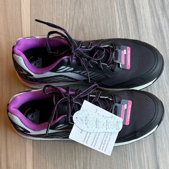 New Brahma Women's Maddox Black/Purple Work Sneakers Size 10.5 - Picture 2 of 9